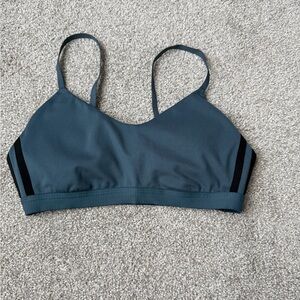 Teal Sports Bra with Black Accents